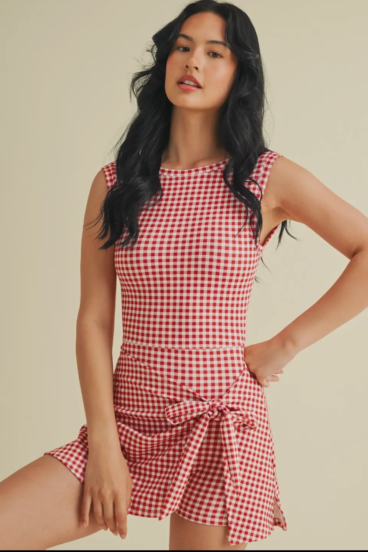 Ellie Gingham Tie Dress