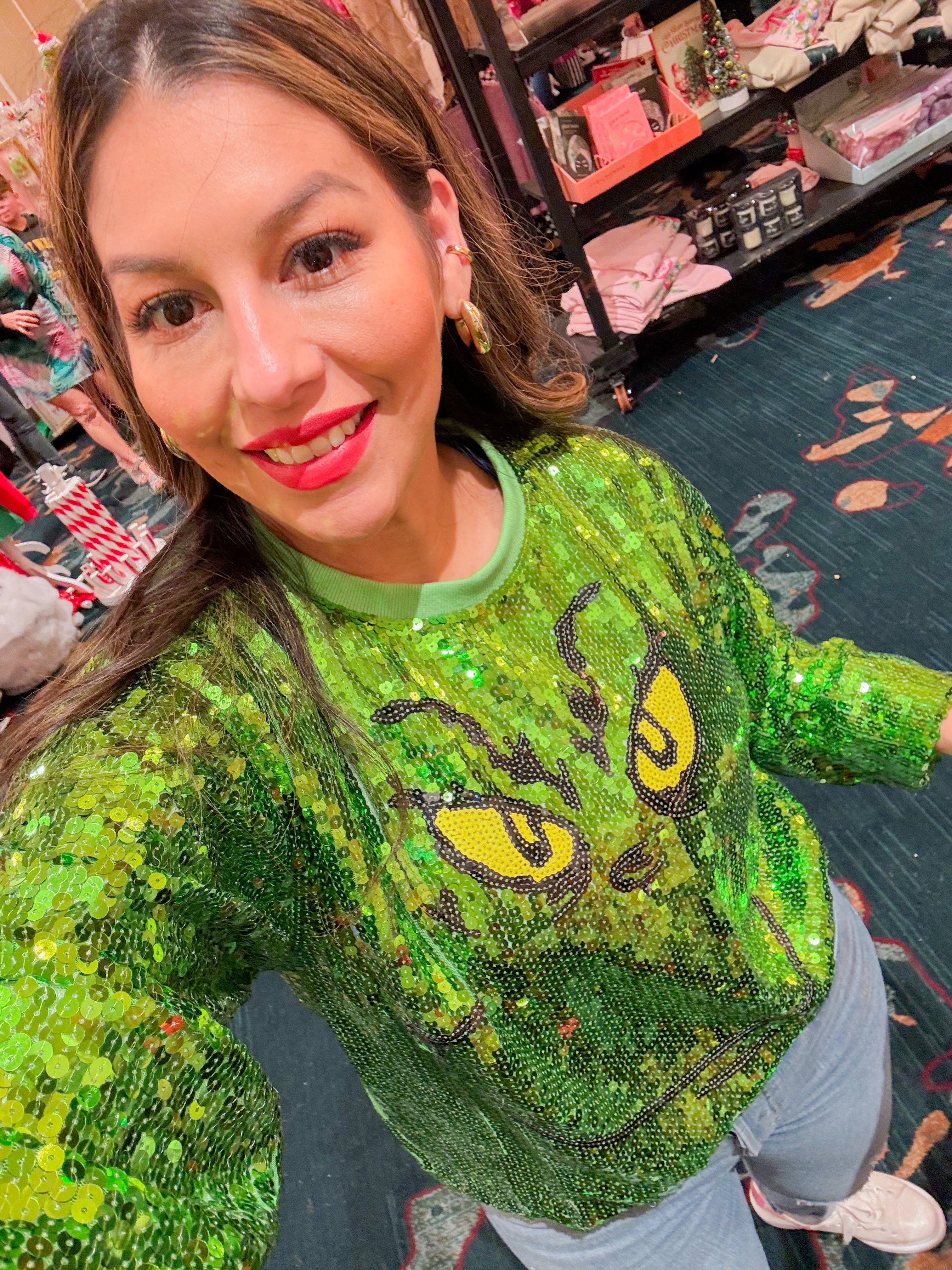 Grinch Preorder Sequins Top
