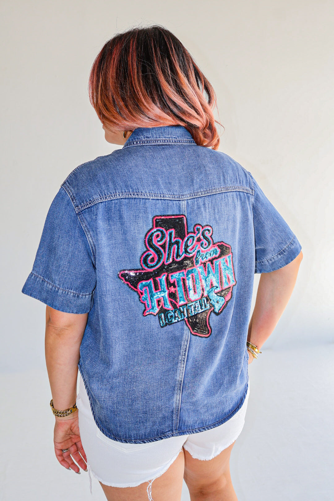 She’s From HTown Denim Top