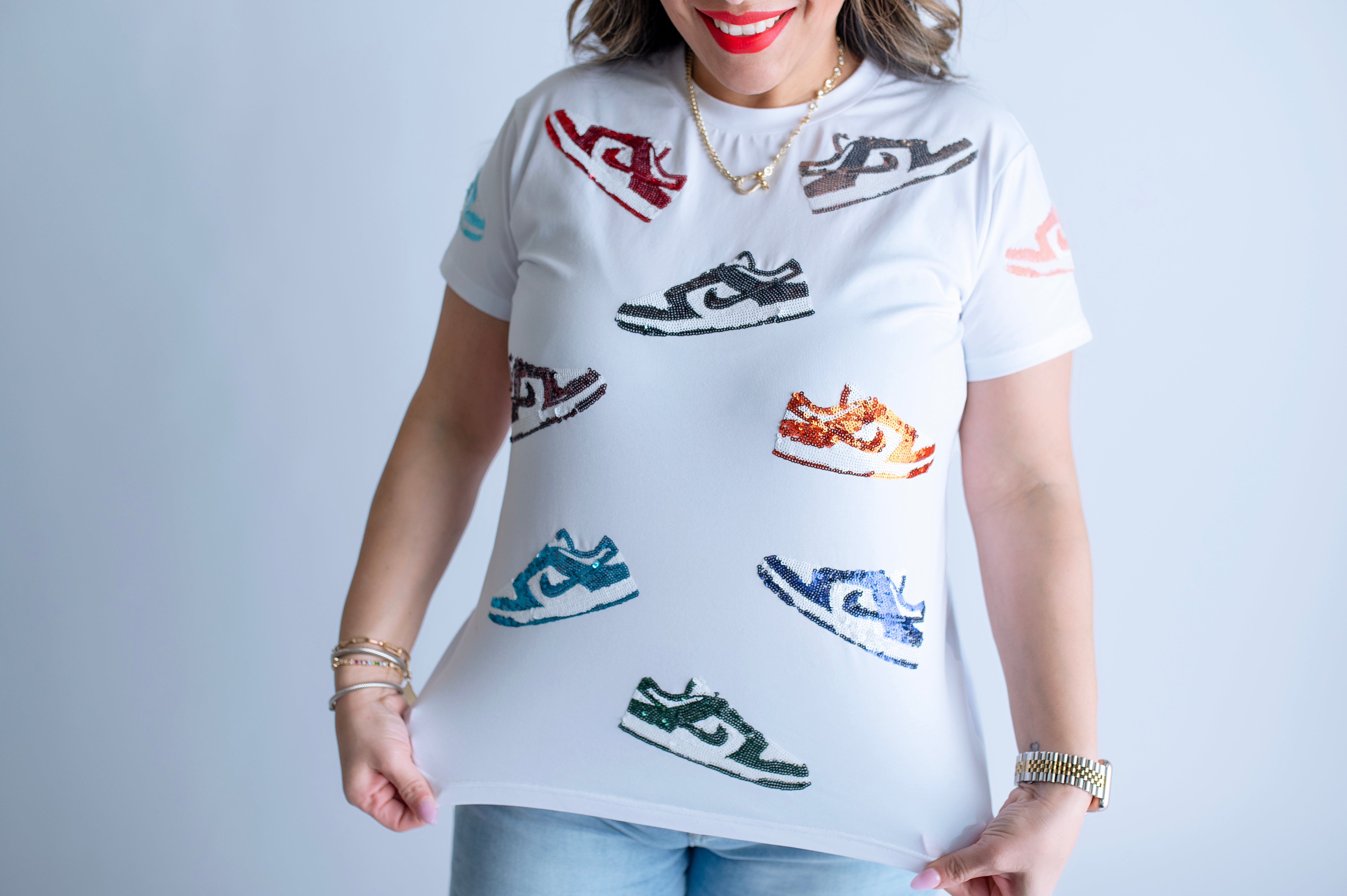 Sneaker Head Sequin Tee