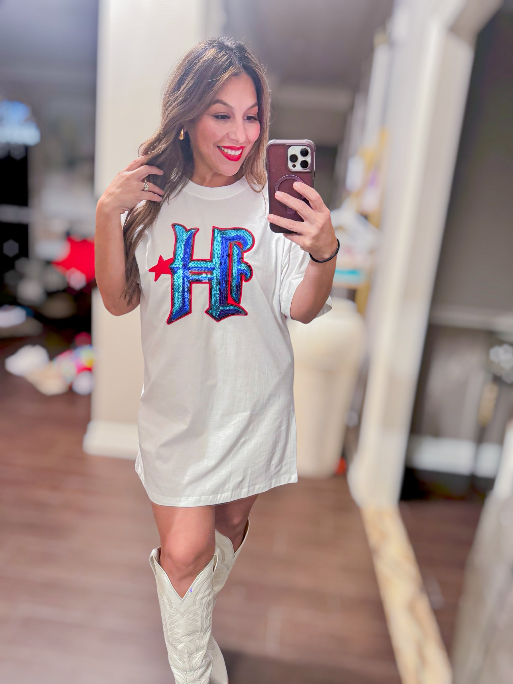 White HTown Tee Dress