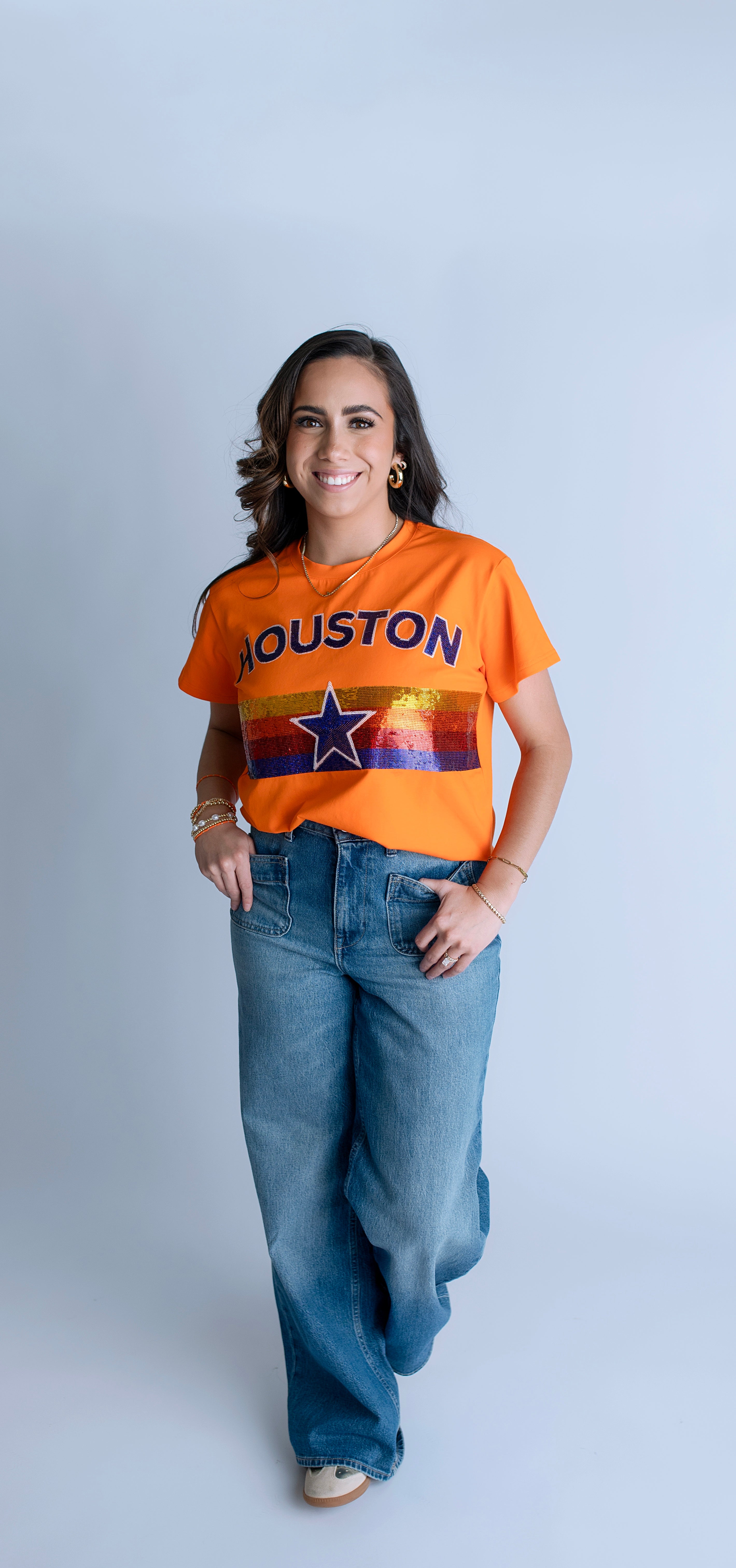 Orange Houston Retro Top
