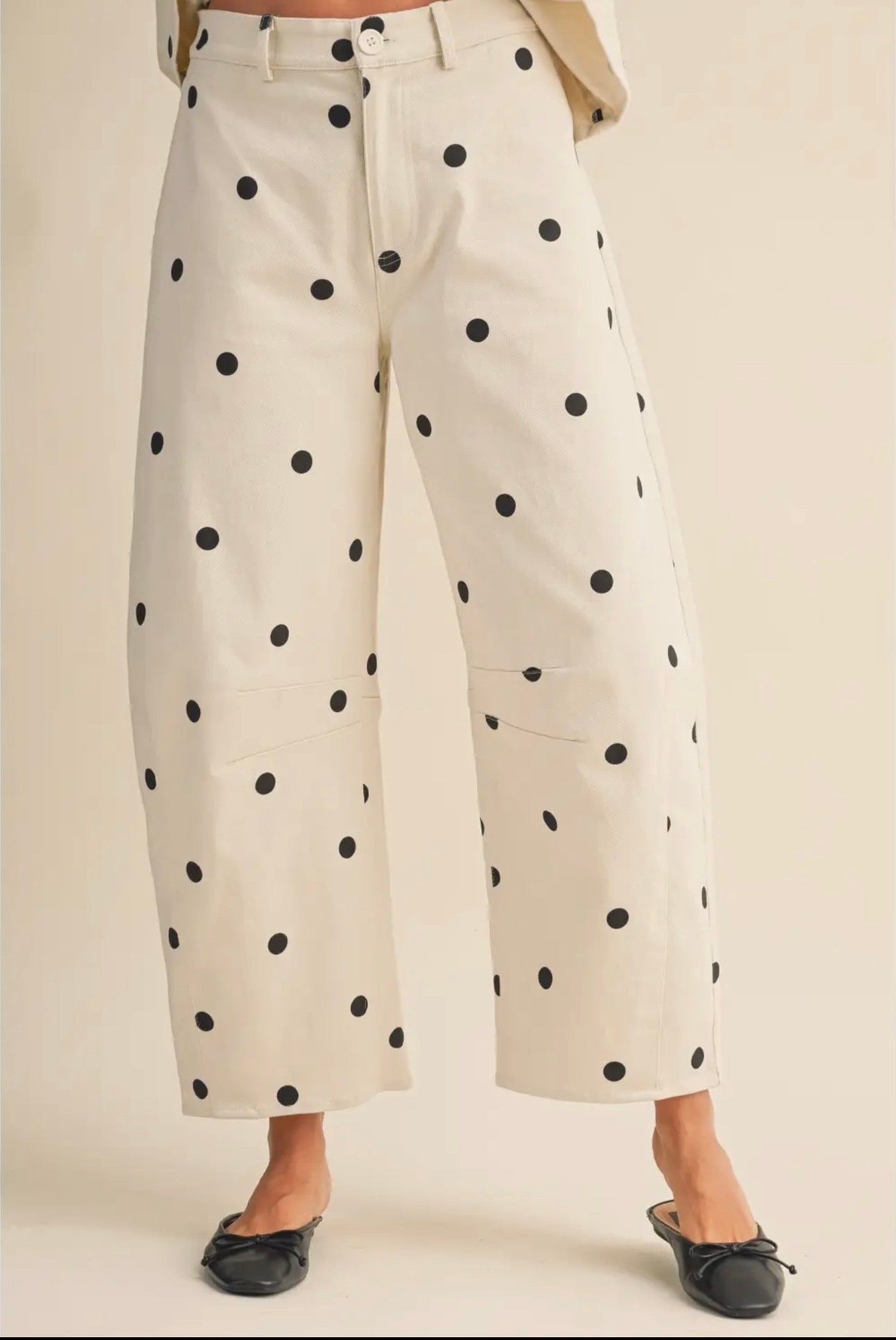 Polka Dot Barrel Jean