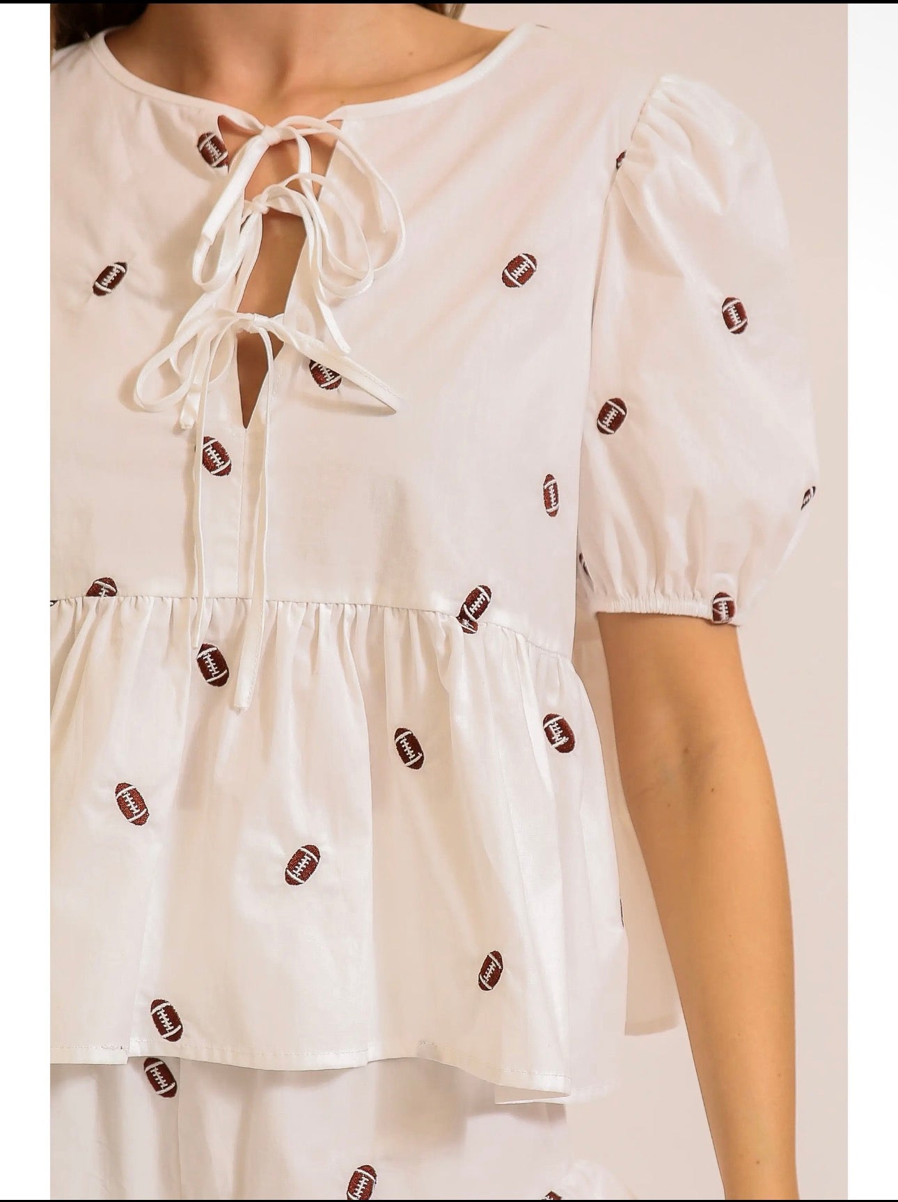 Football Tie Front Top