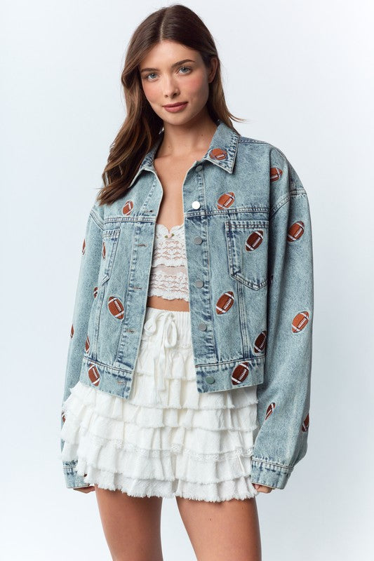 Football Denim Jacket